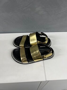 Metallic Gold Slide Sandals
